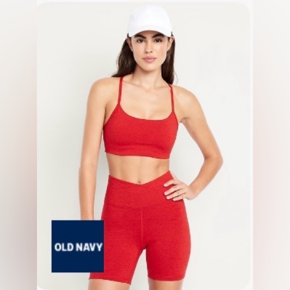 166. Old Navy Women's Vibrant Red Bandeau Size Medium NWT